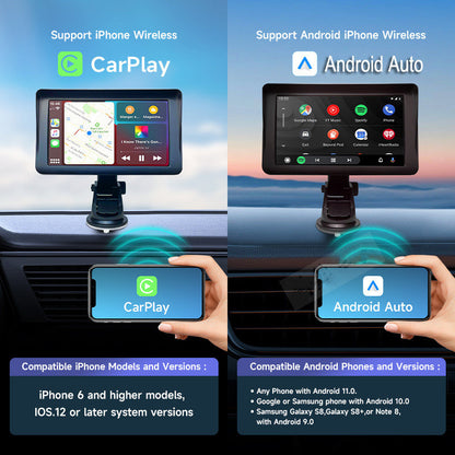 7 IPS Car Smart Screen Wireless Carplay Auto Mobile Phone Projection
