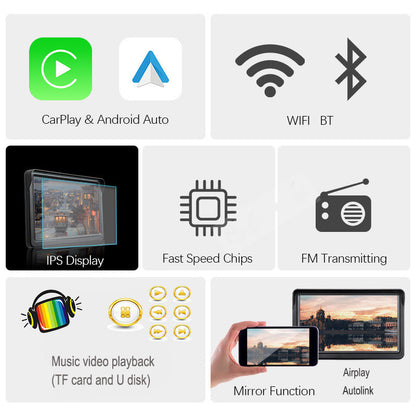 7 IPS Car Smart Screen Wireless Carplay Auto Mobile Phone Projection