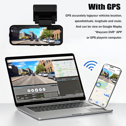 HD WIFI Mobile Phone Interconnection GPS Track Front And Rear Dual Lens Driving Recorder