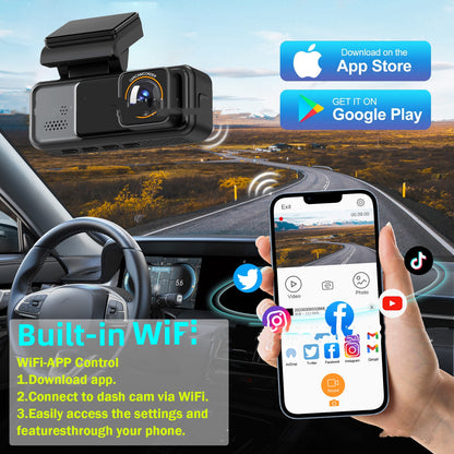 HD WIFI Mobile Phone Interconnection GPS Track Front And Rear Dual Lens Driving Recorder